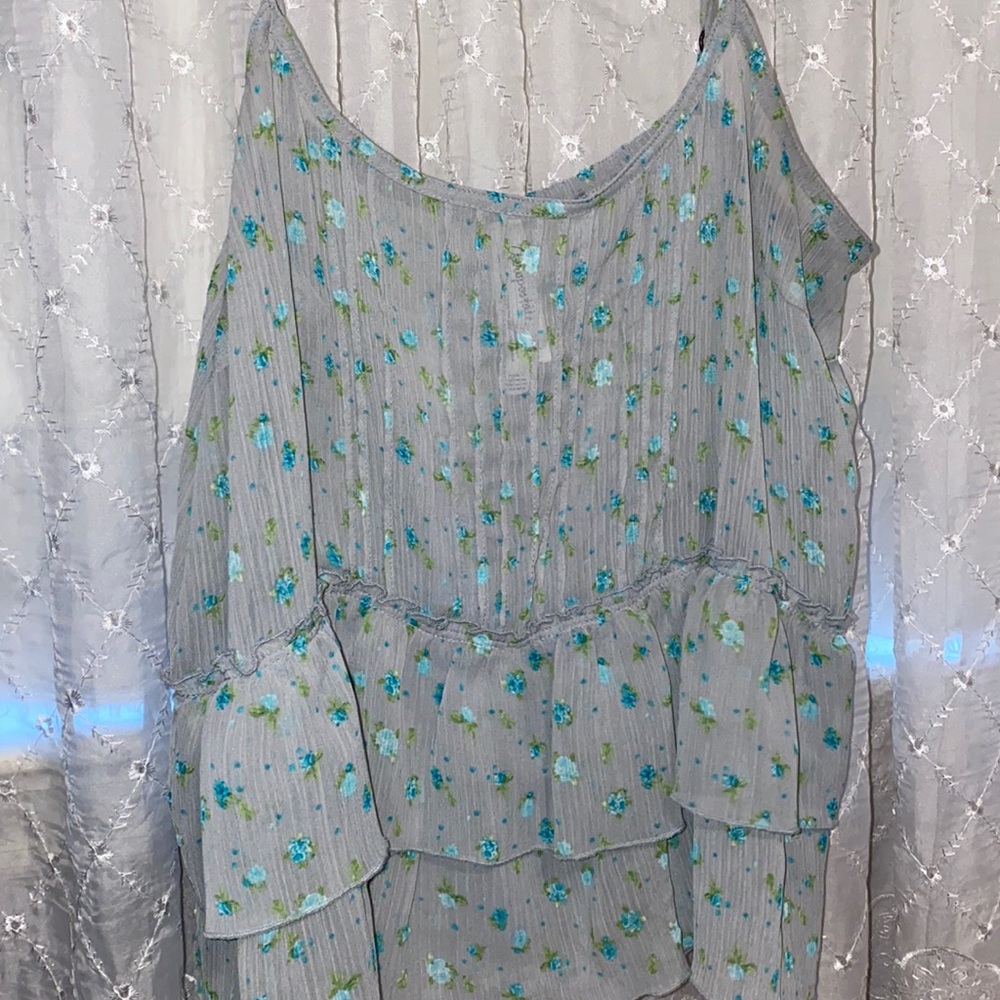 Aeropostale ruffled, floral tank top
